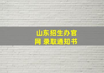 山东招生办官网 录取通知书